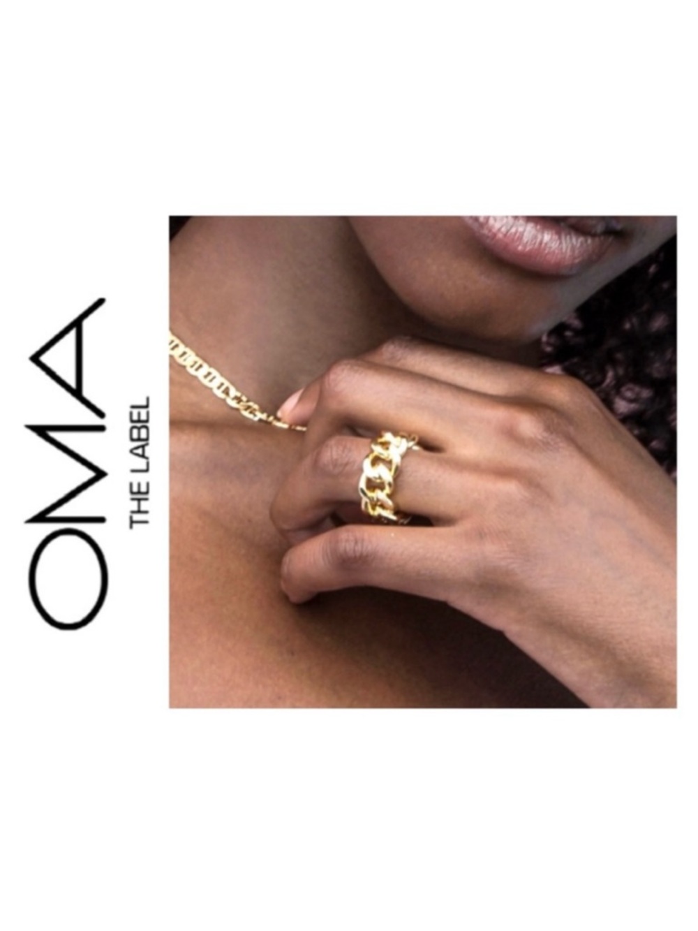 OMA The Label Baba 18K Goldplated Chain Ring
